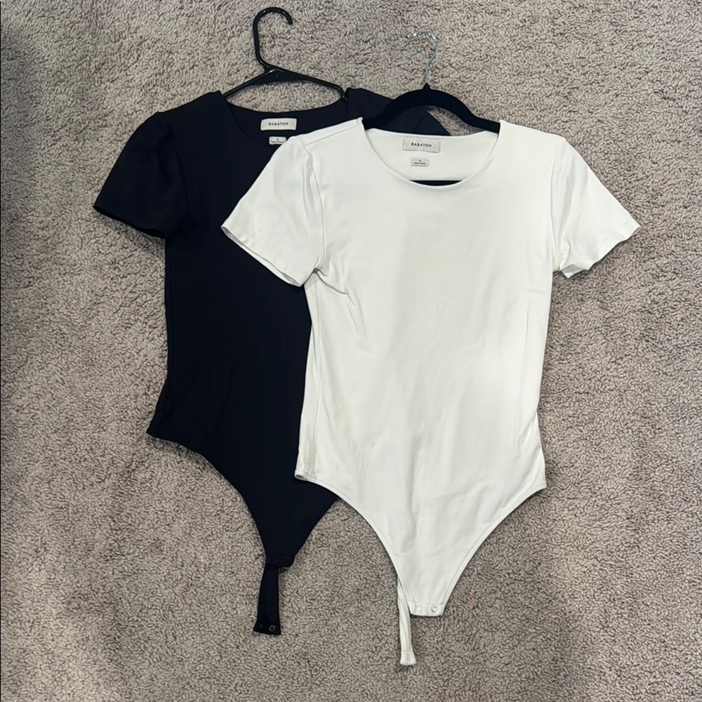 Basic Short Sleeve Bodysuit Duo - Black & White